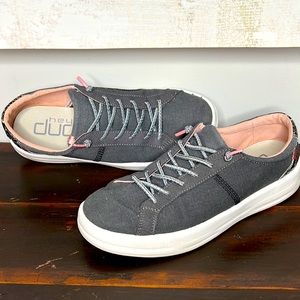 Pink and gray hey dudes